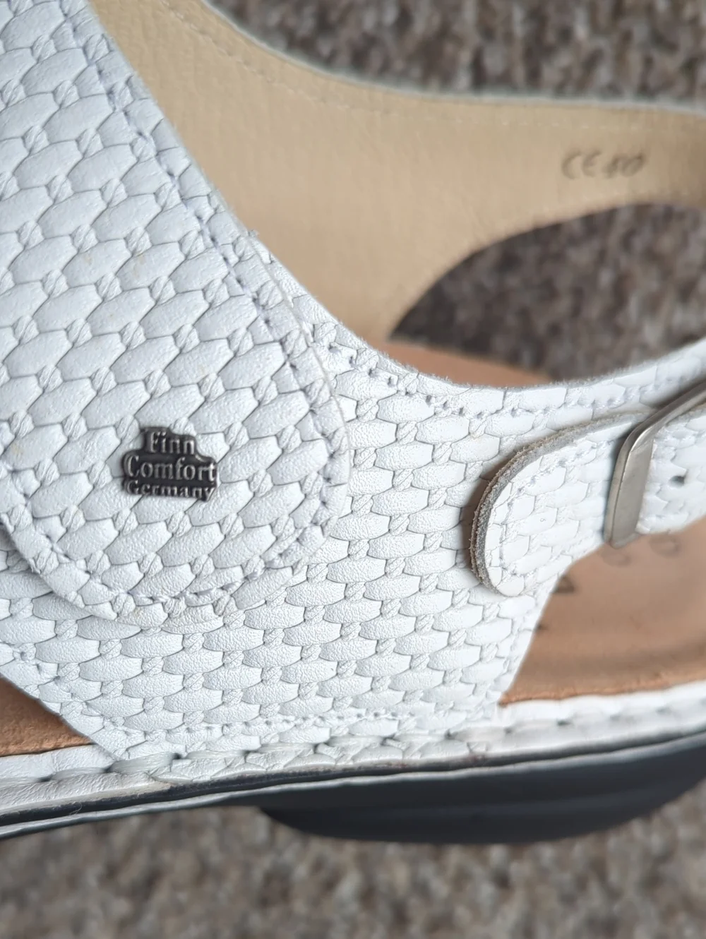 Finn Comfort White Leather Gomera Sandal